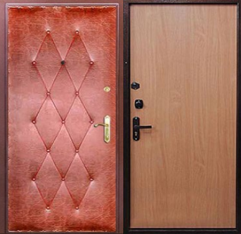 Железная дверь с винилискожей с рисунком и ламинатом